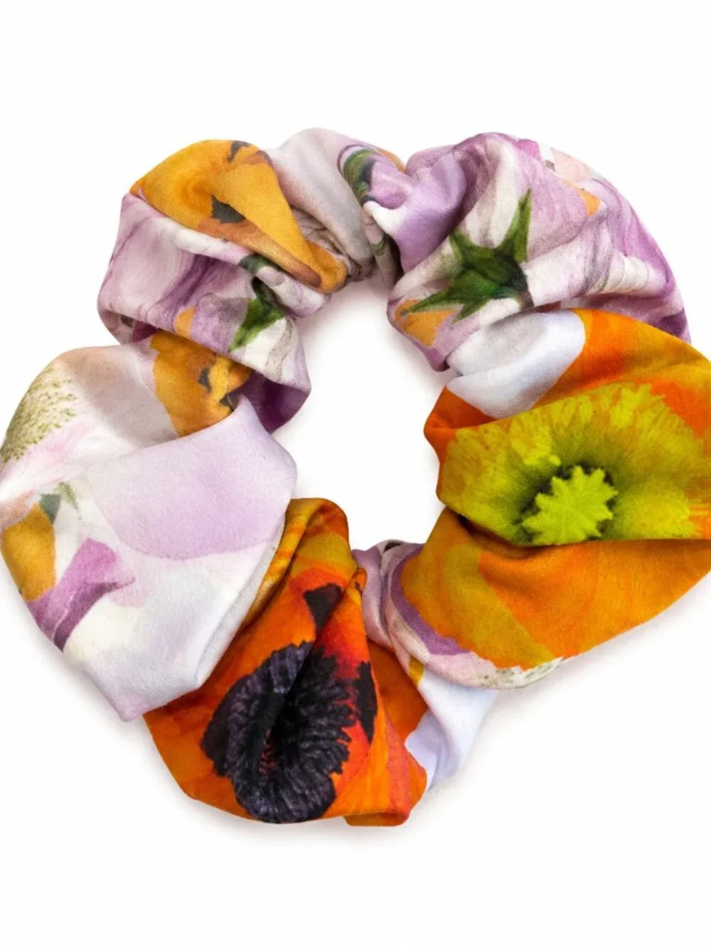 AERIE Satin Scrunchie Colorful Floral Design - NWT